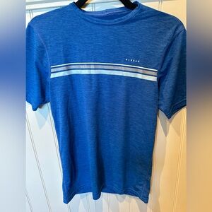 VISSLA Boys Size Large Youth Tan & Blue Short Sleeve Tee Shirt